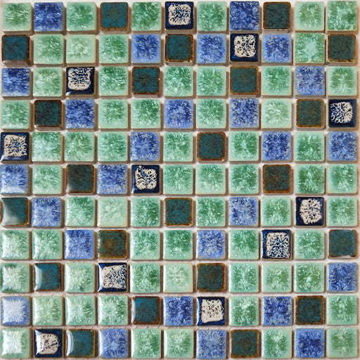 1 PC Blue Green Porcelian Mosaic Kitchen Backsplash Bathroom Wall Flooring Swiming Pool Tile PCMT9255 - My Building Shop