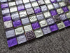 5 PCS Purple Mix Silver Crystal White Glass Resin Backsplash Tile JMFGT067 Bathroom Kitchen Wall Tiles - My Building Shop