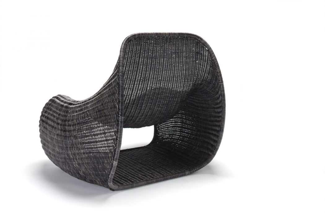 Black Charcoal Color Snug Chair, Rattan Lounge Chair ODF011 - My Building Shop