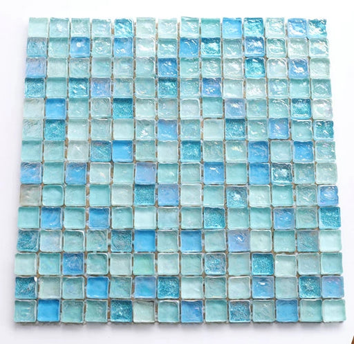 5 PCS Sugar Light Blue Glass Mosaic Backsplash JMFGT2002 Bathroom Kitchen Glass Wall Tile - My Building Shop