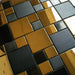 11 PCS Gold mix black metal mosaic tile SMMT037 stainless steel metallic mosaic backsplash mosai wall tile - My Building Shop