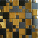 11 PCS Gold mix black metal mosaic tile SMMT037 stainless steel metallic mosaic backsplash mosai wall tile - My Building Shop