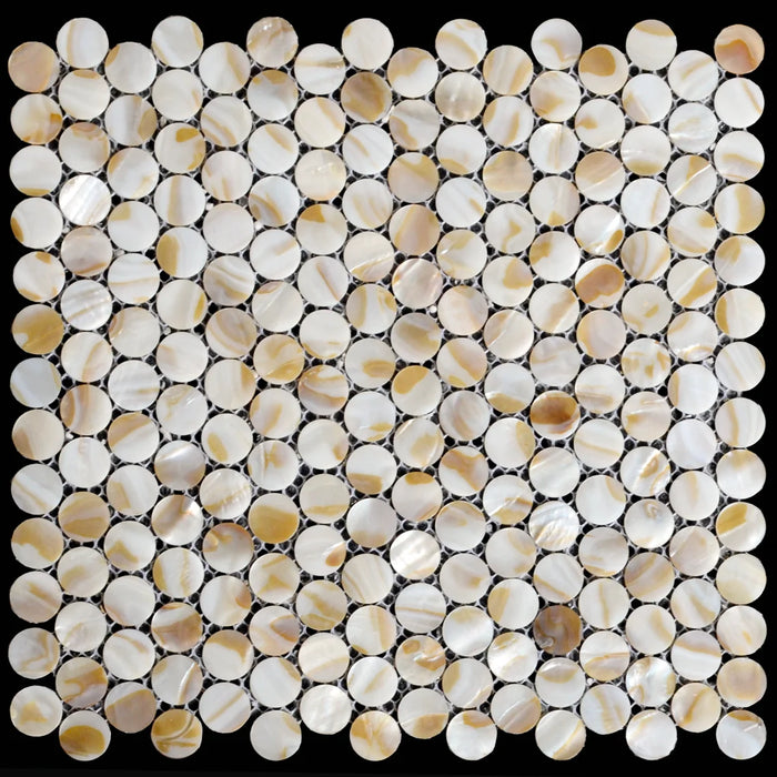 Shell Tile Round Penny Round Shell Mosaic Mother of Pearl Wall Tile Backsplash Kitchen ...