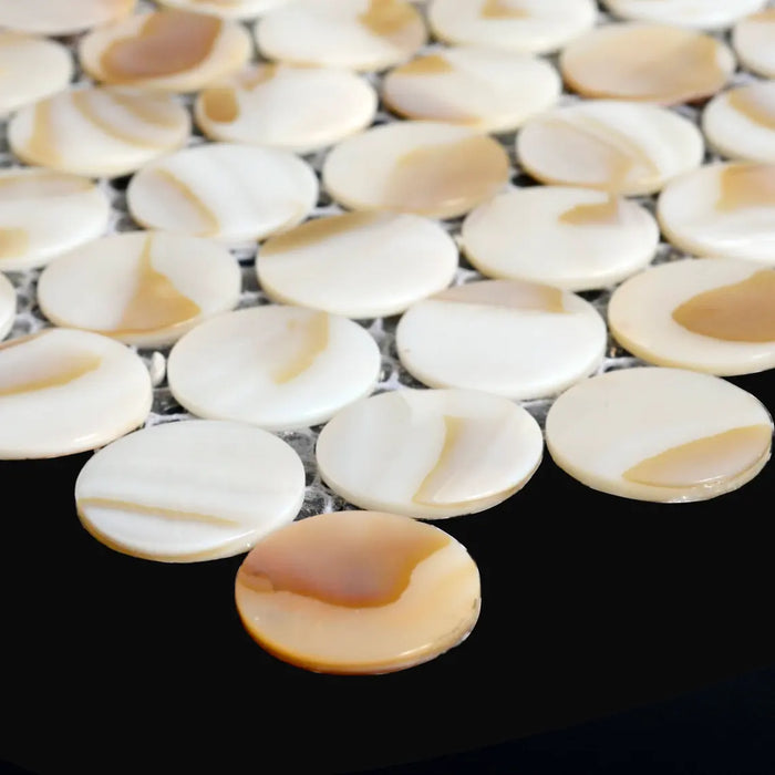 Penny round shell mosaic wall tile backsplash mother of pearl shell tiles MOP121 bathroom sea shell mosaic kitchen wall tiles - My Building Shop