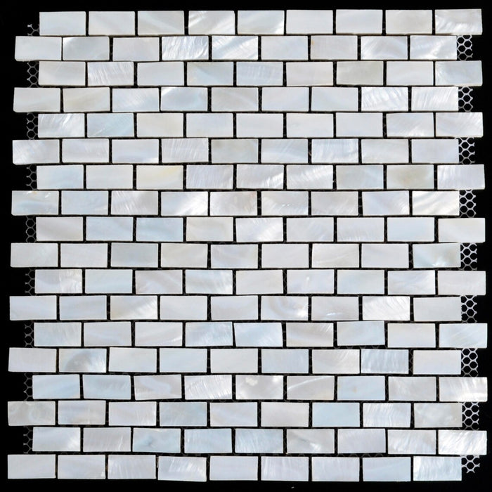 8mm Thickness Subway Brick White Mother Of Pearl Wall Tile Backsplash MOP129 Natural Shell Mosaic Kitchen Bathroom - My Building Shop