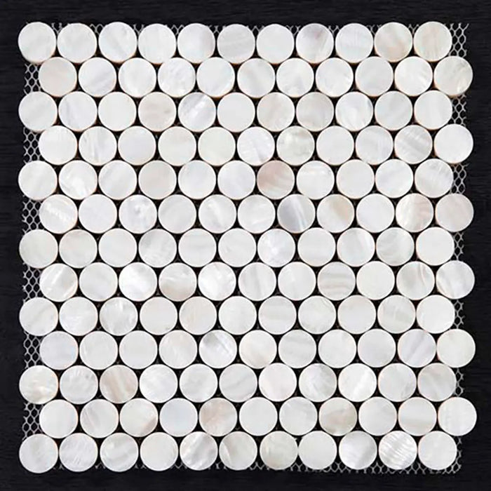 8mm Thickness Penny Round Natural Sea Shell Mosaic Kitchen Backsplash White Mother Of Pearl Tile Bathroom MOP134 - My Building Shop