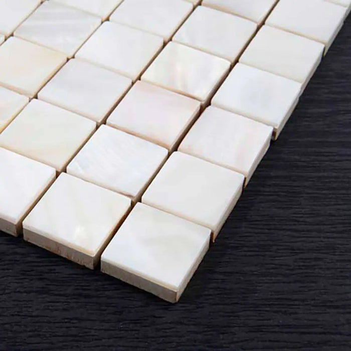 8mm Thickness White Mother Of Pearl Shell Mosaic Kitchen Backsplash MOP136 Freshwater Seashell Bathroom Wall Tile - My Building Shop