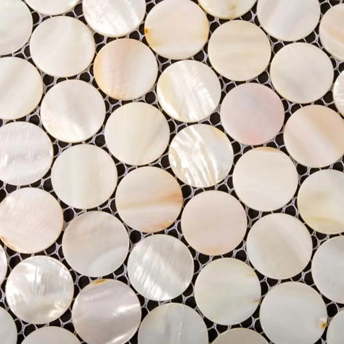 Penny round sea shell pearl mosaic kitchen backsplash tile MOP018 bathroom wall shower mother of pearl tiles - My Building Shop