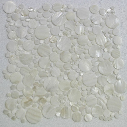 White mother of pearl tile 3D shell mosaic for kitchen backsplash MOP027 penny round pebble bathroom shower mother of pearl tiles - My Building Shop
