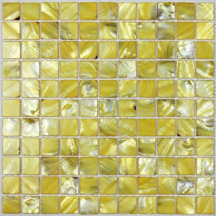11 PCS Dying Yellow Mother of pearl mosaic kitchen backsplash wall tile MOP048 Gold mother of pearl bathroom tiles - My Building Shop