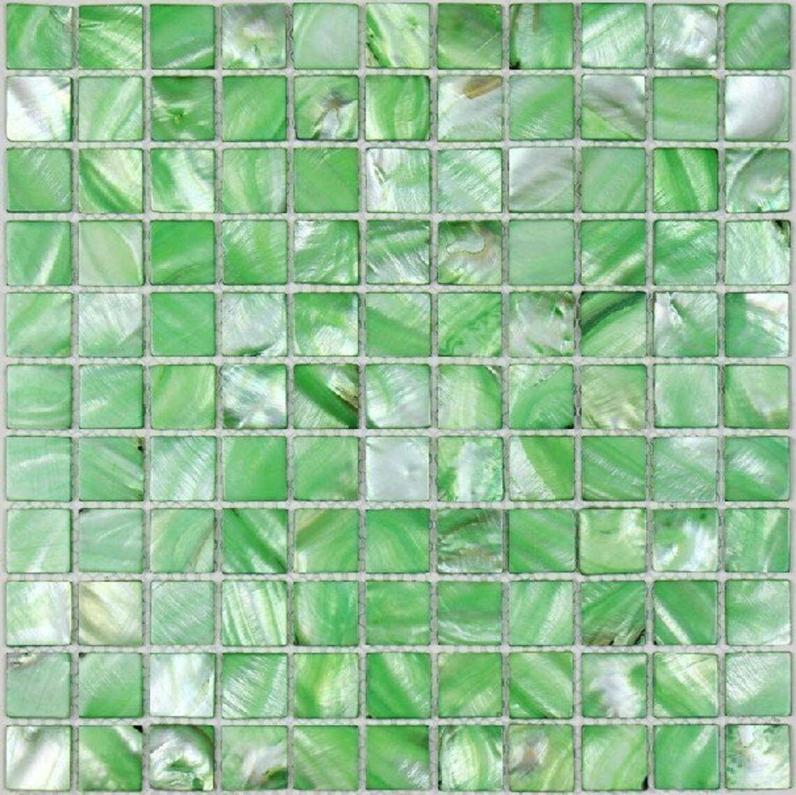 Dying Green Mother of Pearl Shell Mosaic Backsplash Tile MOP050 — My ...