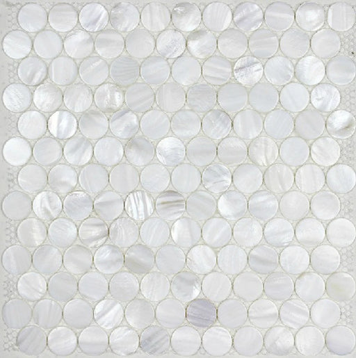 Penny Round White Mother of pearl shell mosaic backsplash tile MOP051 mother of pearl bathroom wall tiles - My Building Shop