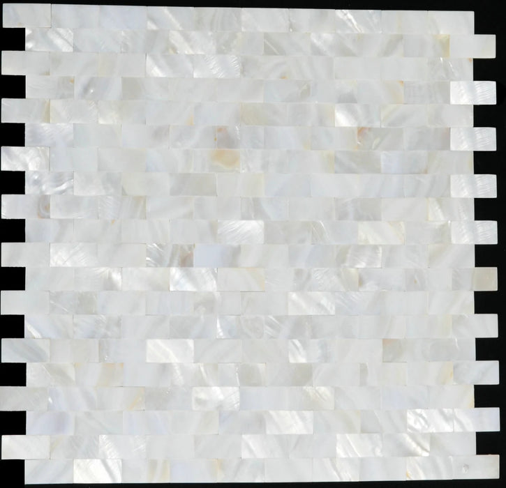 Subway Brick White Mother of pearl kitchen backsplash wall tile MOP008 groutless sea shell mosaic mother of pearl shower tiles bathroom - My Building Shop
