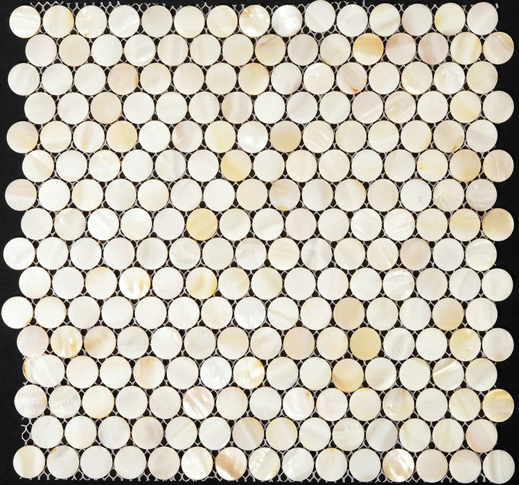 Penny round white sea shell pearl kitchen backsplash mosaic MOP020 bathroom mother of pearl wall tiles - My Building Shop