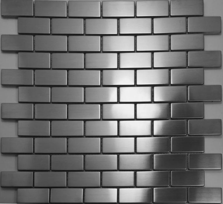11 PCS Brick silver metal mosaic SMMT017 stainless steel wall tile kitchen backsplash tile - My Building Shop