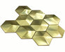 11 PCS Hexagon Brushed Gold Metal Mosaic SMMT09073 Metallic Stainless Steel Wall Backsplash Tile - My Building Shop