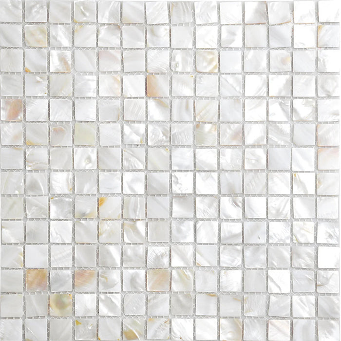 White Fresh Water Natural Shell Mosaic Tile Backsplash Bathroom Shower White Mother of Pearl Tiles MOP193 - My Building Shop