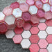 5 PCS Hexagon Sugar Pink Red Rainbow Stained Glass Mosaic Tile Backsplash CGMT1902 Crystal Glass Bathroom Wall Tiles - My Building Shop
