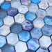 Hexagon Sugar Blue Rainbow Stained Glass Mosaic Tile Backsplash Kitchen CGMT1903 Bathroom Shower Wall Tile - My Building Shop