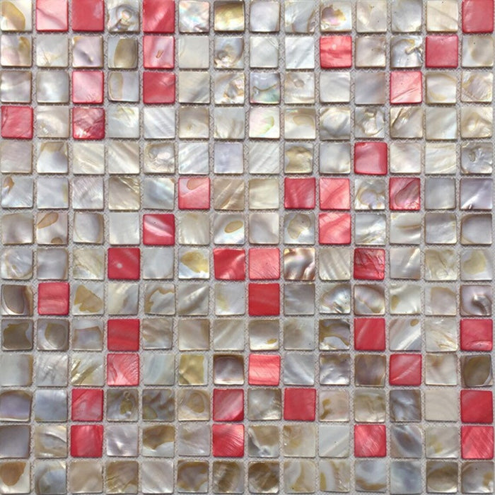 Dying Pink Red Mother of pearl kitchen backsplash tile MOP19007 fresh water shell mosaic bathroom wall tile - My Building Shop