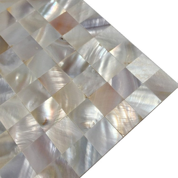 Seamless White Mother of pearl tile kitchen backsplash MOP19024 natural square shell mosaic bathroom wall tile - My Building Shop
