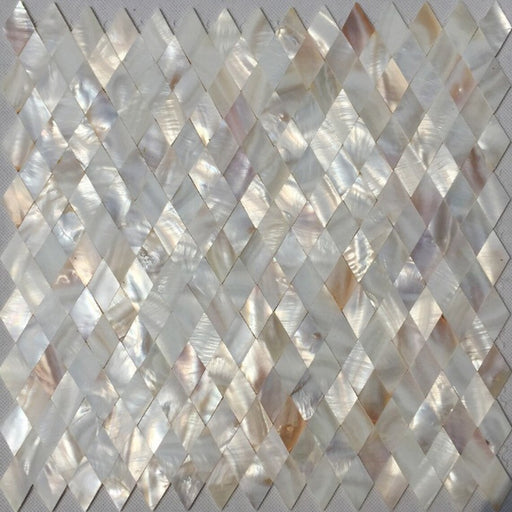 Seamless White Mother of pearl tile backsplash MOP19017 Rhombus Diamond shell mosaic bathroom kitchen wall tile - My Building Shop