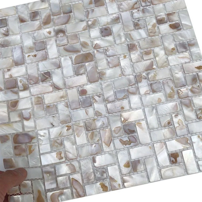 White Mother of pearl tile backsplash MOP19014 fresh water natural shell mosaic bathroom kitchen wall tile - My Building Shop