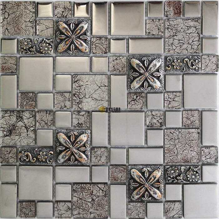 Crystal beige glass mosaic kitchen backsplash tile JMFGT014 glass resi — My  Building Shop