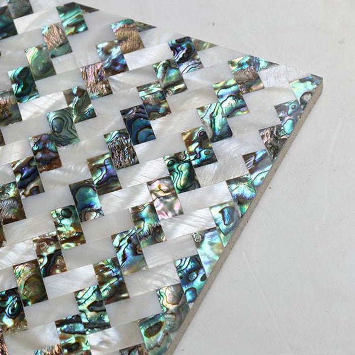 Shells Weaved 8mm Thickness Seamless Herringbone Weave Natural Abalone White Shell T ...