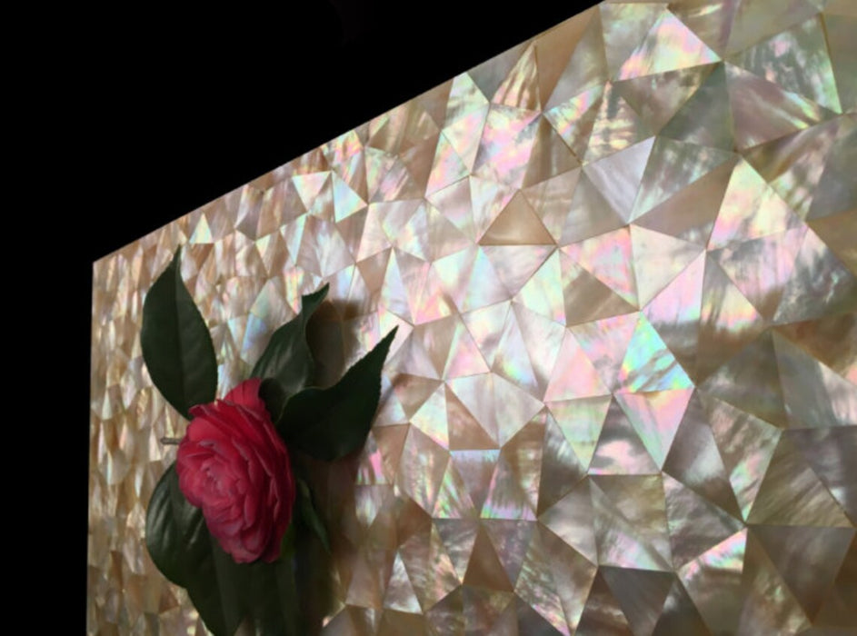 8mm Thickness Triangle Seamless Gold Lip Mother Of Pearl Shell Mosaic Kitchen Backsplash Bathroom Wall Board Tile MOPSL087 - My Building Shop