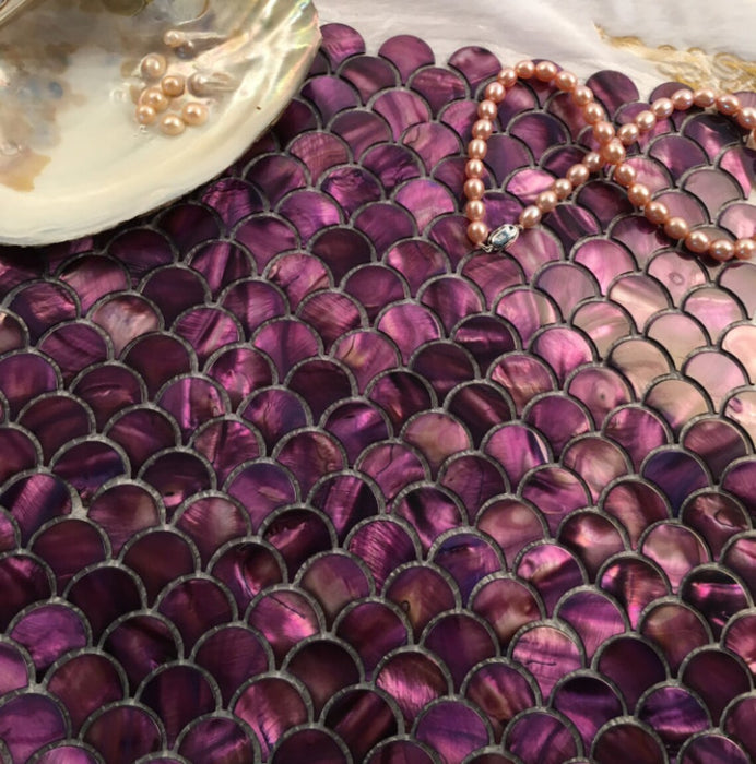 11 PCS 2mm Thickness Dying Purple Fish Scale Mother Of Pearl Shell Mosaic Kitchen Backsplash Bathroom Wall Tile MOPSL072 - My Building Shop