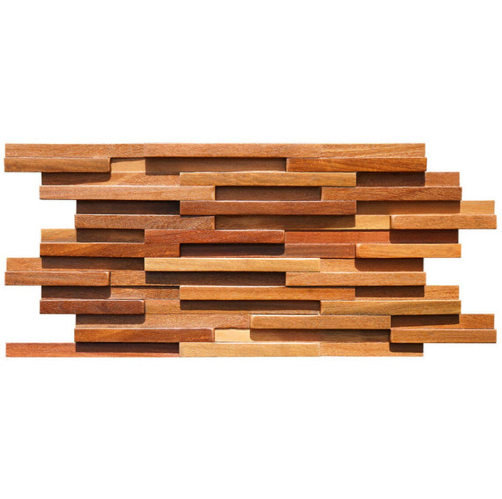 6 PCS Natural Solid Wood Mosaic 3D Wooden Pattern Panel Backsplash Wall Tile DQ113 - My Building Shop