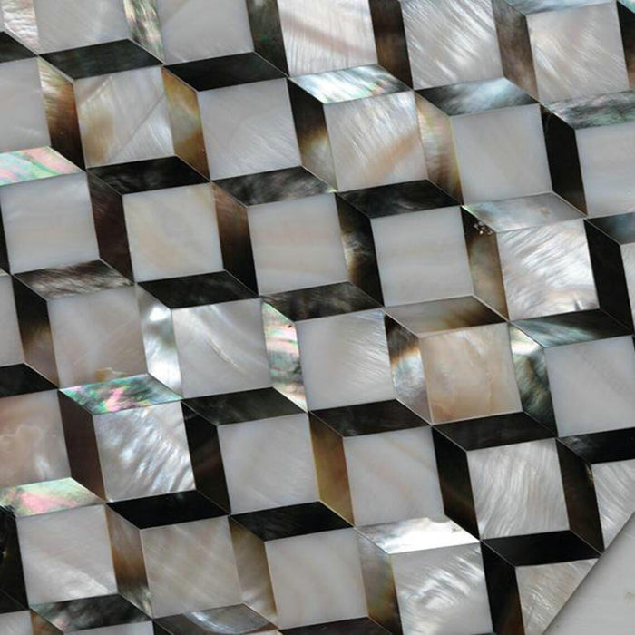 8mm Thickness Seamless Natural White Black Lip Mother Of Pearl Tile Kitchen Backsplash Bathroom Shell Mosaic MOPN001 - My Building Shop