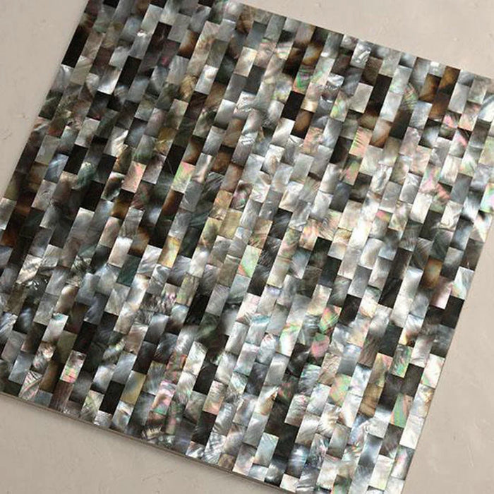 8mm Thickness Seamless 10x20mm Brick Black Lip Shell Mosaic Mother Of Pearl Kitchen Wall Tile Backsplash MOPN014 - My Building Shop