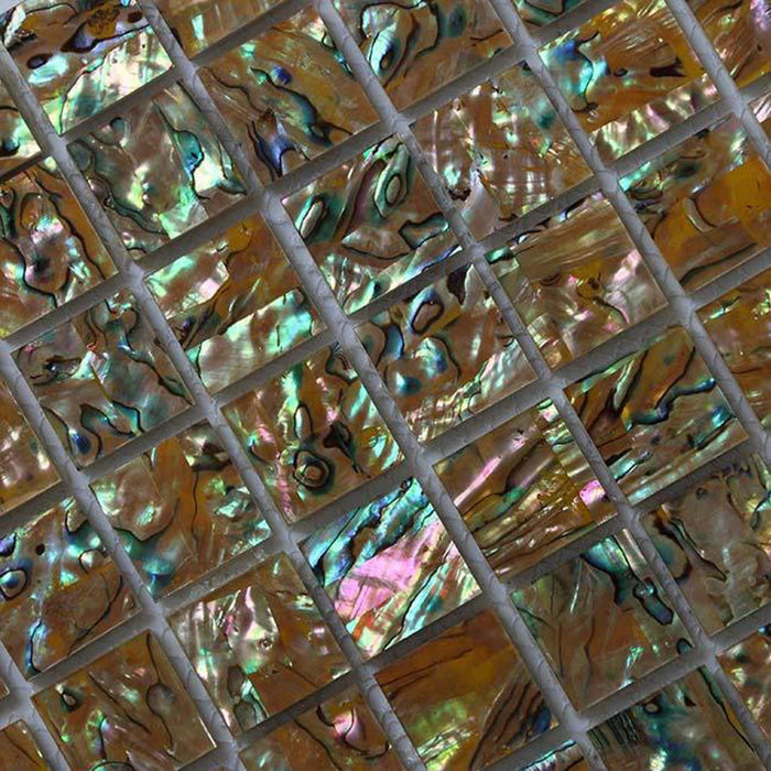 Natural Yellow Gold Abalone Shell Mosaic For Kitchen Backsplash Bathro ...