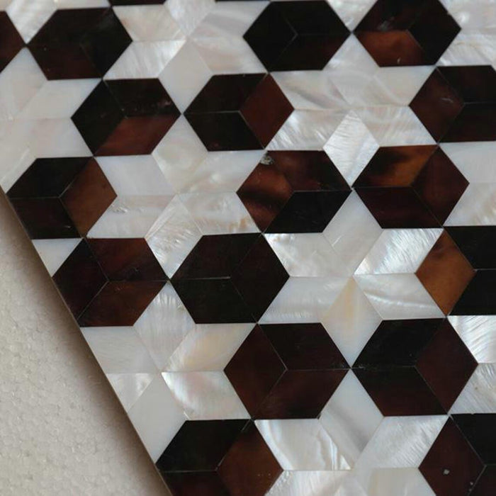 8mm Thickness Rhombus Diamond Parquet Seamless Natural White Oyster Pen Shell Tile Backsplash Bathroom Mother Of Pearl Mosaic Wall Tiles MOPN004 - My Building Shop