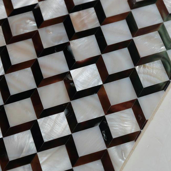 8mm Thickness Rhombus Diamond Weave Seamless Natural White Oyster Pen Shell Mosaic Mother Of Pearl Wall Tile Backsplash MOPN005 - My Building Shop