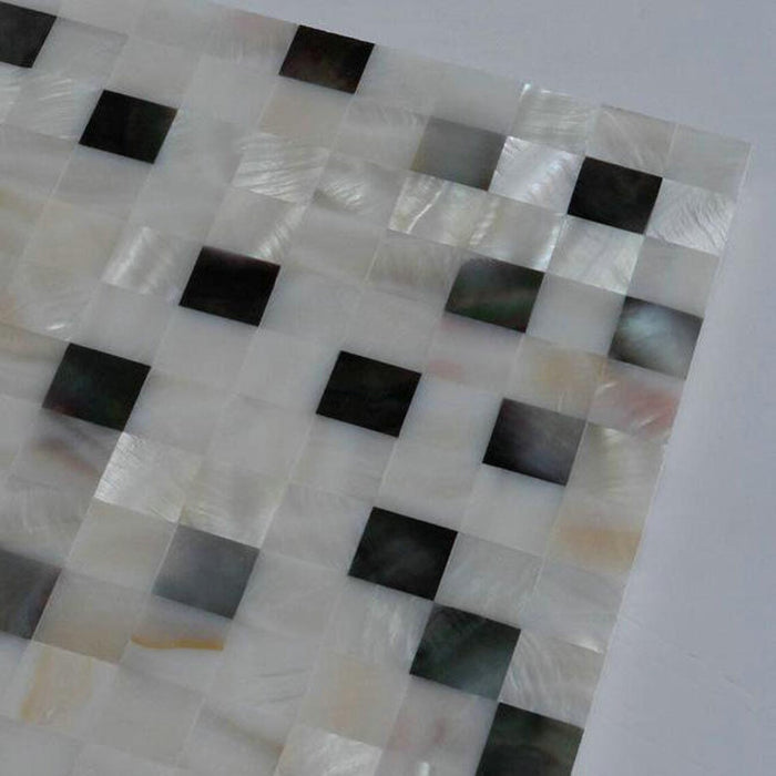 8mm Thickness Seamless White Black Lip Mother Of Pearl Tile Backsplash Bathroom Seashell Mosaic MOPN006 - My Building Shop