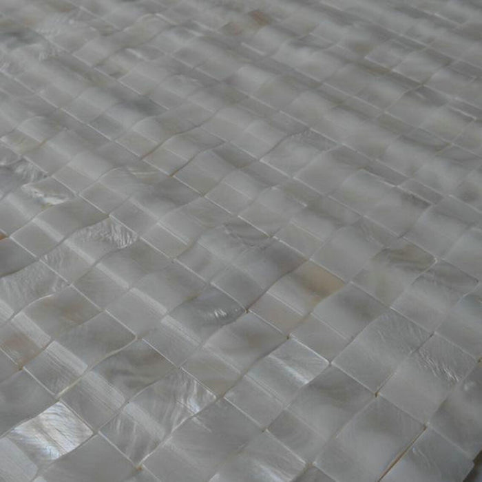 11 PCS Seamless Wave Fresh Water Seashell Mosaic White Mother Of Pearl Kitchen Bathroom Backsplash Wall Tile MOPN015 - My Building Shop