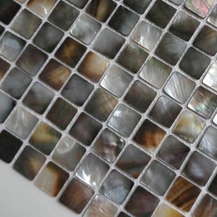 2mm Thickness Natural Black Lip Mother Of Pearl Shell Mosaic Kitchen Backsplash Bathroom Wall Tile MOPN002 - My Building Shop