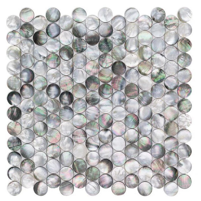 25mm Penny Round Black Lip Mother of Pearl Shell Mosaic Kitchen Backsplash Bathroom Wall Tile MOP211128 - My Building Shop