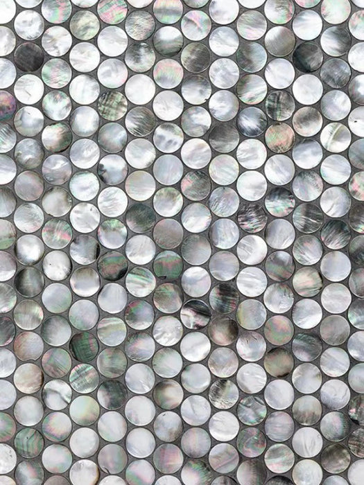 2mm Thickness 20mm Penny Round Black Lip Mother of Pearl Kitchen Backsplash Tile Shell Mosaic MOP211127 - My Building Shop