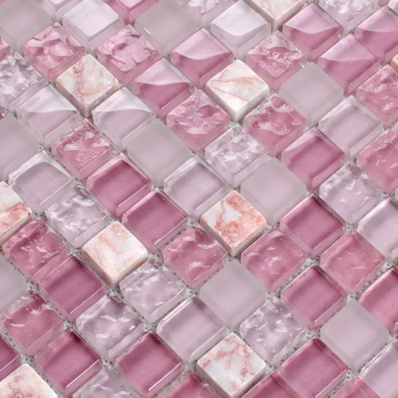 Glass and Stone Mosaic Wall Tile