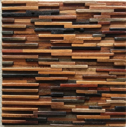 Natural Strip Wood Mosaic Backsplash NWMT021 Wooden Pattern - My Building Shop