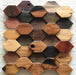 Natural Wood Mosaic NWMT052 Hexagon Wooden 3D Pattern Backsplash Tile - My Building Shop