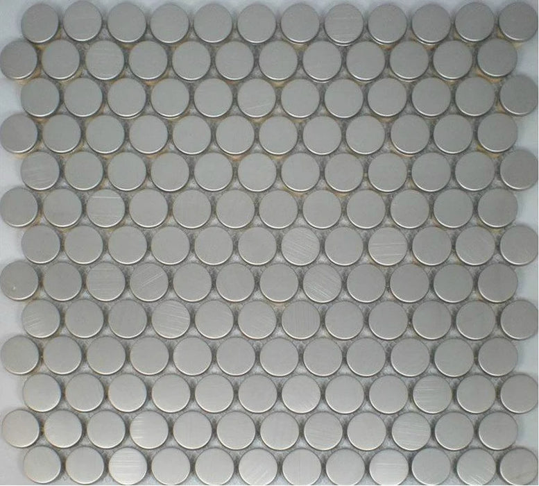 11 PCS Penny round metal mosaic tile SMMT021 silver metal mosaic tiles backsplash stainless steel tile - My Building Shop