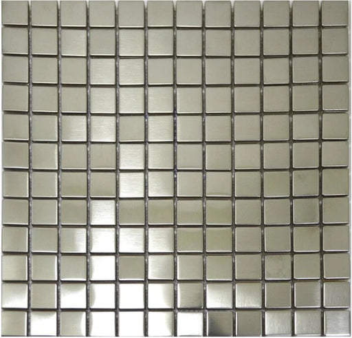 11 PCS Brushed silver metal mosaic SMMT038 square stainless steel metallic wall tiles backsplash - My Building Shop