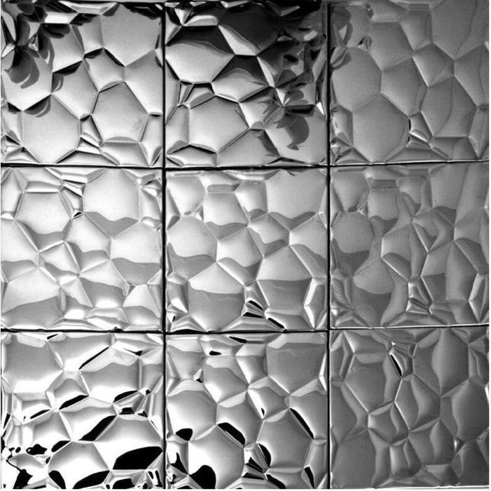 1 PC Silver Bubble Metal Mosaic SMMT046 3D Stainless Steel Metallic Kitchen Bathroom Wall Backsplash Tile - My Building Shop