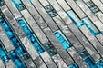 5 PCS Gray Marble Stone Mix Blue Glass Mosaic SGMT026 Kitchen Backsplash Bathroom Wall Tile - My Building Shop