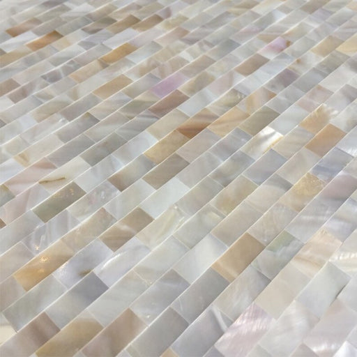 Seamless White Mother of pearl tile kitchen backsplash MOP19025 brick shell mosaic bathroom wall tile - My Building Shop